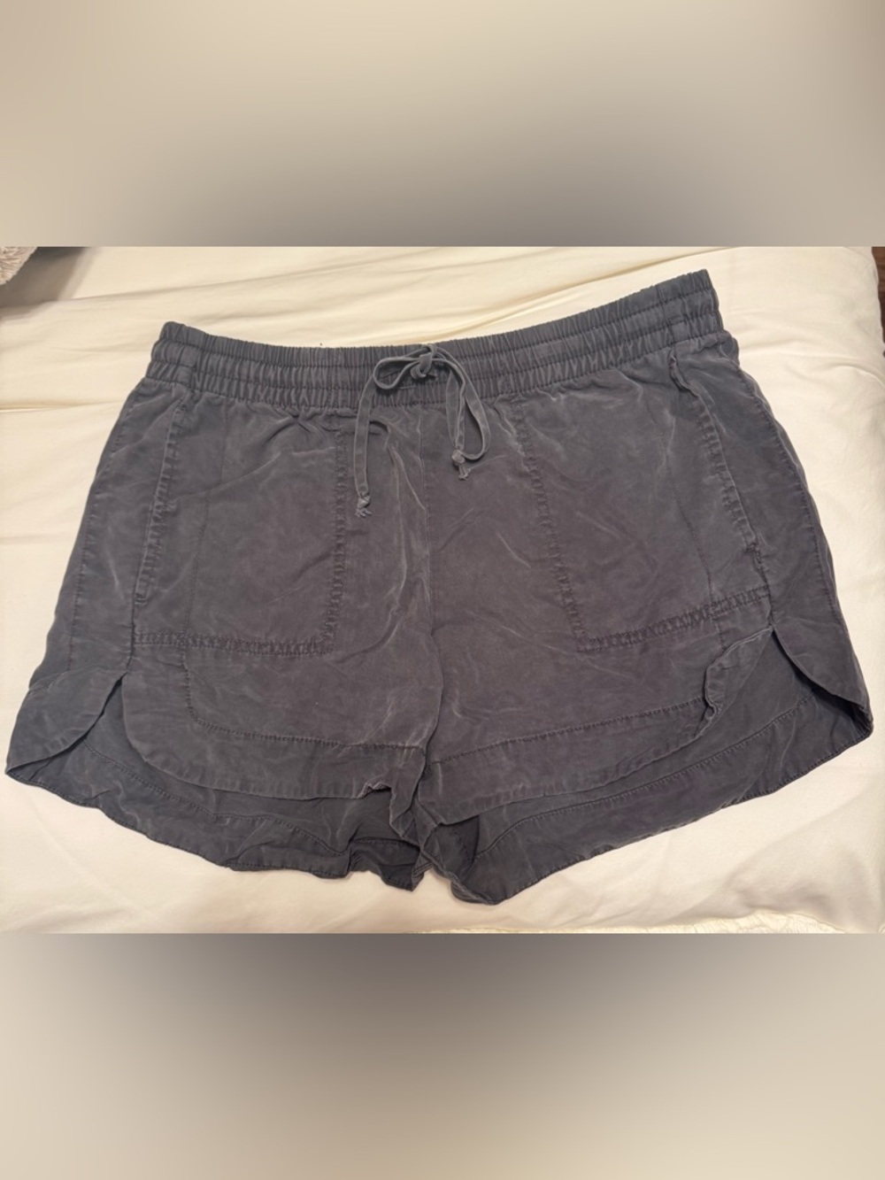 Women's Washed Charcoal Drawstring Shorts